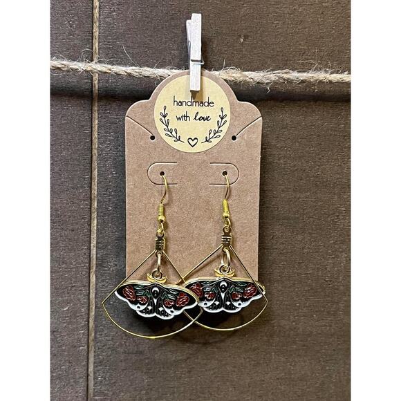 Handmade Moth Earrings - Picture 1 of 2